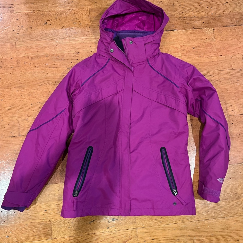Columbia Kids Magenta Hooded Raincoat